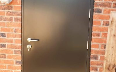 Domestic roller shutter and steel fire door