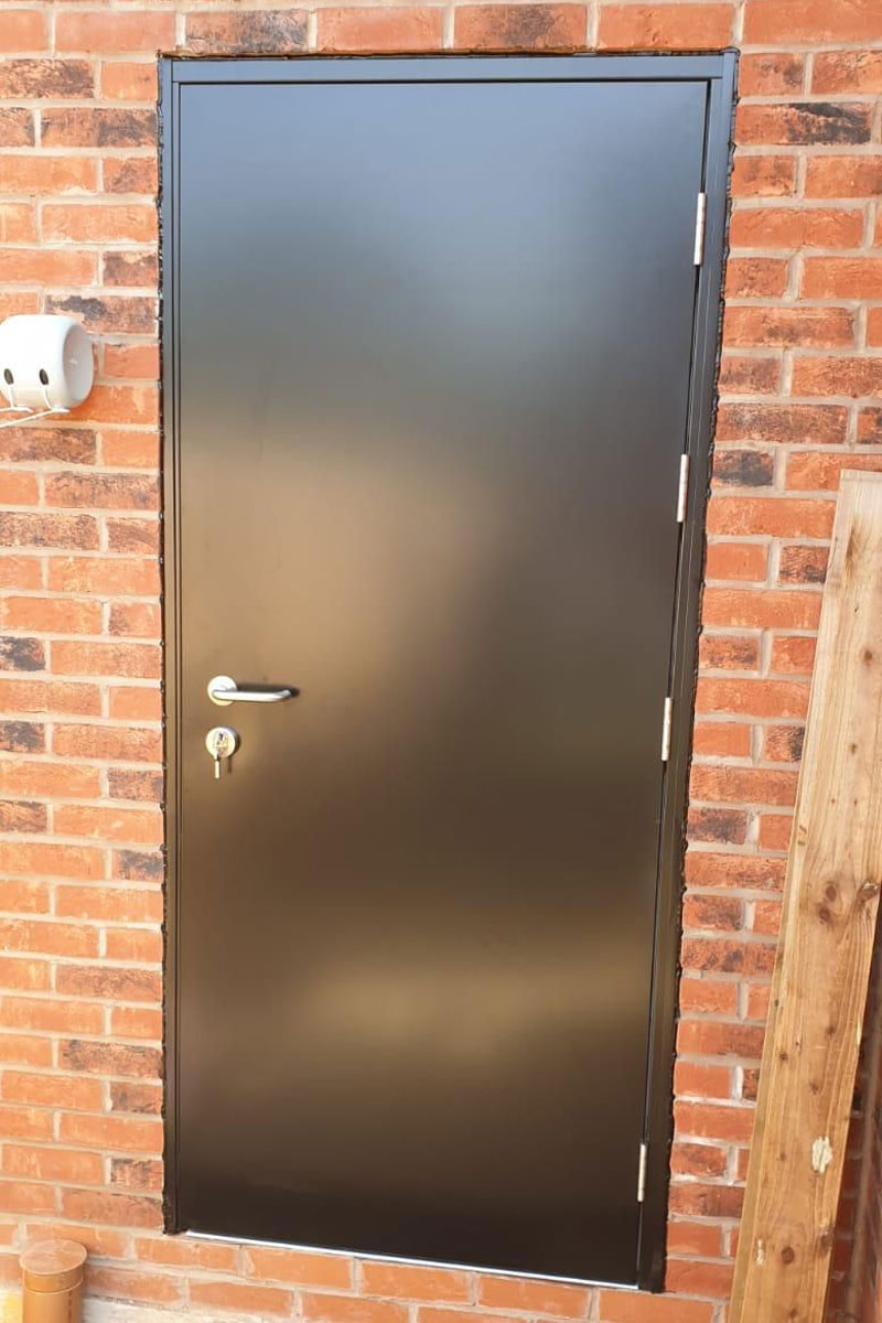 Installation of steel fire door