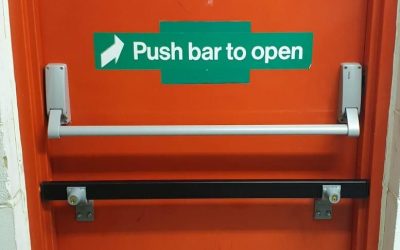 New drop bar and panic latch fitted