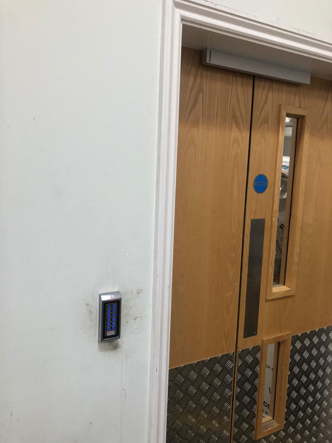 Restricted access door at Travis Perkins in Redditch